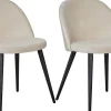 Chaise en velours avec pieds en acier Velvet (Lot de 2) (Beige)