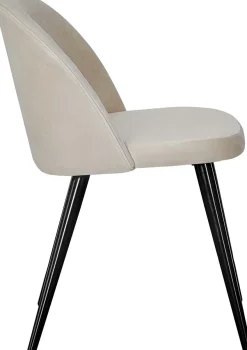 Chaise en velours avec pieds en acier Velvet (Lot de 2) (Beige)