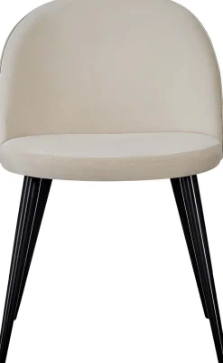 Chaise en velours avec pieds en acier Velvet (Lot de 2) (Beige)
