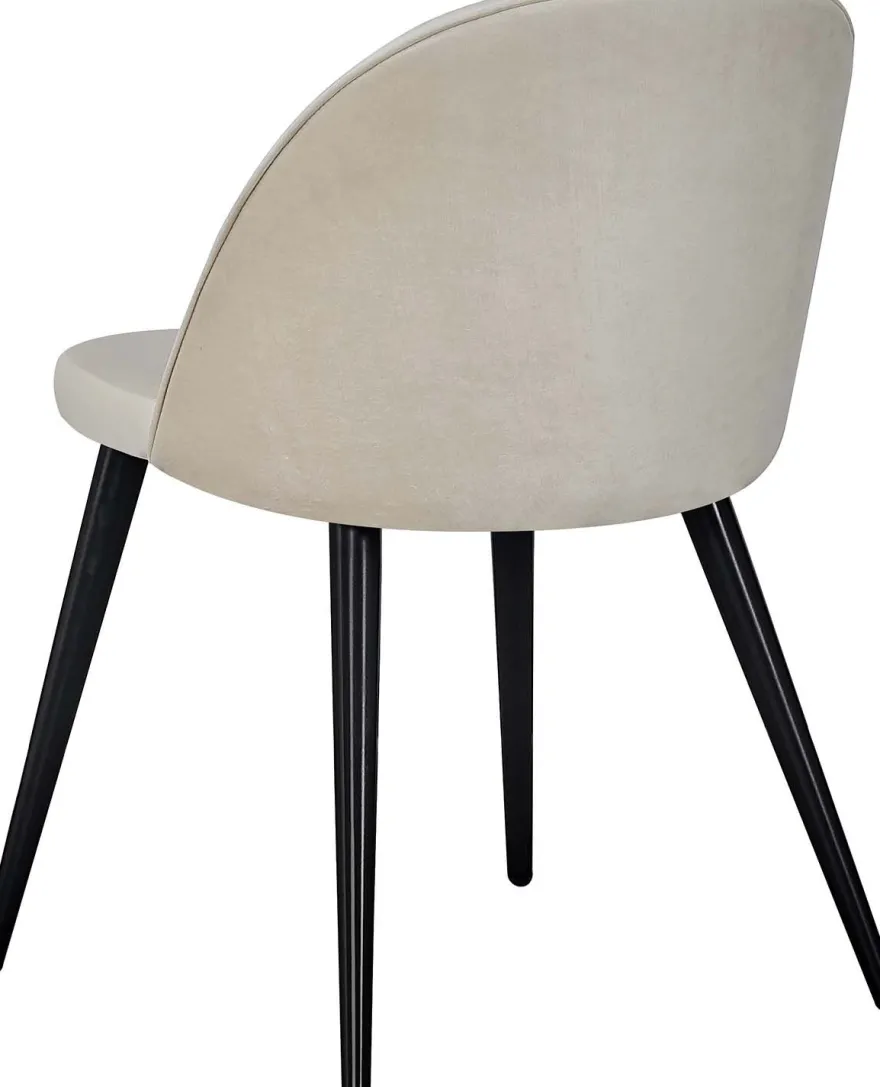 Chaise en velours avec pieds en acier Velvet (Lot de 6)