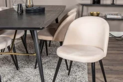 Chaise en velours avec pieds en acier Velvet (Lot de 6)