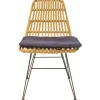 Chaise intérieure extérieure avec galette Surabaya (Bois naturel)