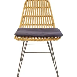 Chaise intérieure extérieure avec galette Surabaya (Bois naturel)