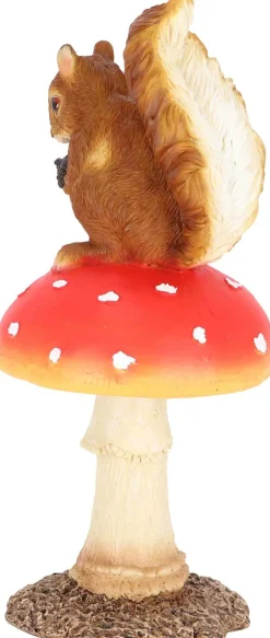 Champignon amanite en polyrésine (Amanite avec écureuil)