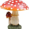 Champignon dans l'herbe en résine (Duo - hauteur 15,5 cm)