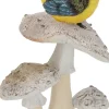 Champignons assortis avec oiseau en polyrésine (Lot de 3) (Taille S)