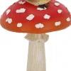 Champignons assortis avec oiseau en polyrésine (Lot de 3) (Taille L)