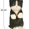 Chaton noir debout en résine 22 cm