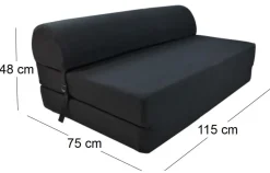 Chauffeuse double unie en coton (Noir)