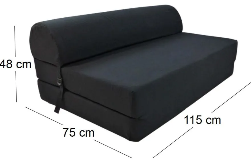 Chauffeuse double unie en coton (Noir)