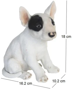 Chiot bull terrier assis en résine 18 cm