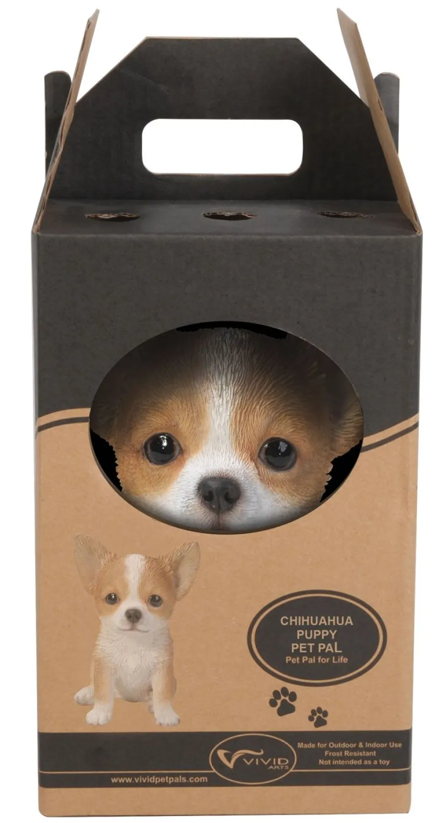 Chiot chihuahua assis en résine 16 cm