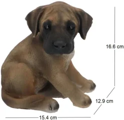 Chiot dogue allemand assis en résine