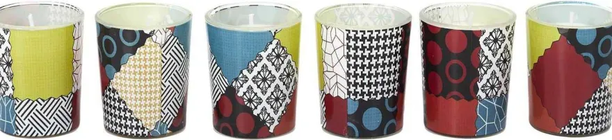 Coffret de 6 bougies parfumées Patchwork
