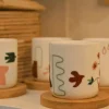 Coffret 4 gobelets et sous tasses Nature