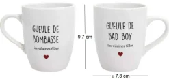Coffret 2 mugs inscriptions humour