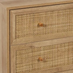 Commode cannage et bois 3 tiroirs Bali