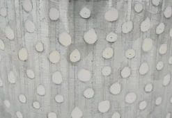 Corbeille métal à pois blanc avec anses