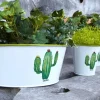 Corbeille ronde en métal laqué Cactus