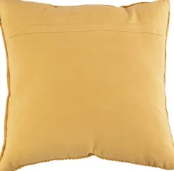 Coussin en coton velours côtelé Lines (Jaune moutarde)