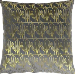 Coussin en velours imprimé Gold déhoussable 40 cm (Gris)