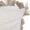 Coussin à franges en raphia 40 cm (Noir)