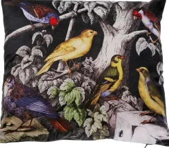 Coussin imprimé oiseaux sur branche 45 cm