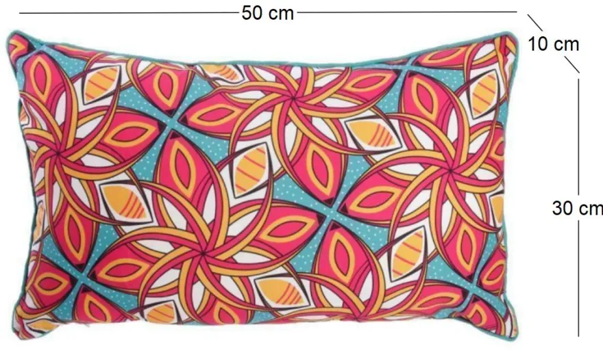 Coussin imprimé 30x50 cm Wax (Wax rose)