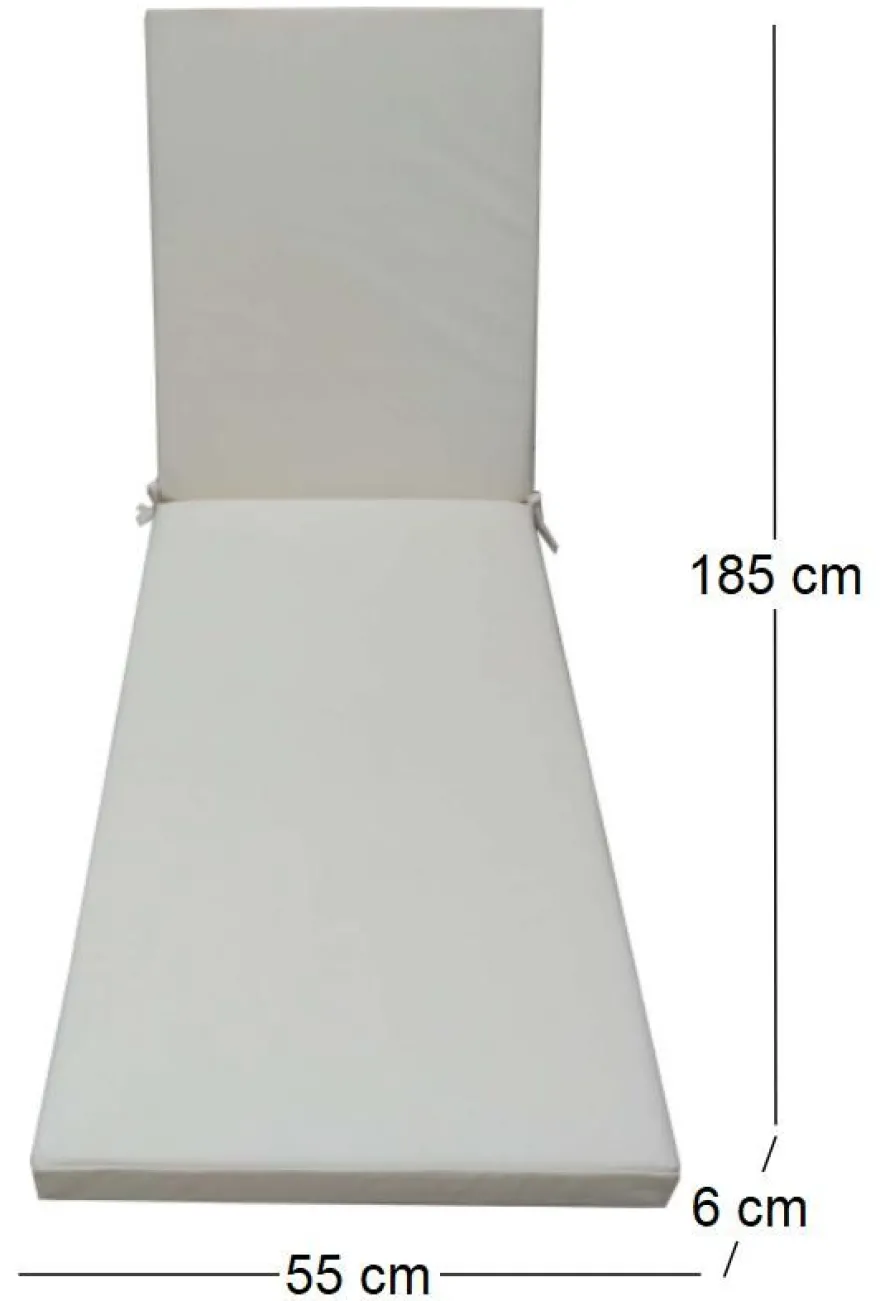 Coussin pour bain de soleil déhoussable Monte Carlo (Ivoire)