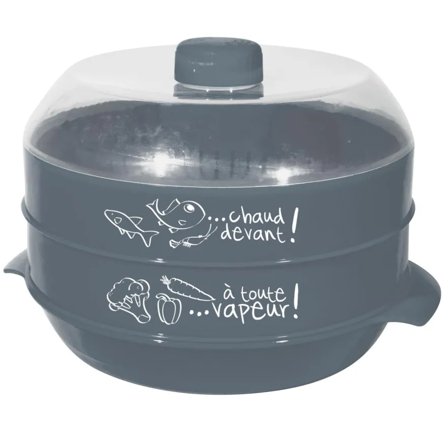 Cuit-vapeur à 2 étages spécial micro-ondes 2.4L (Gris anthracite)