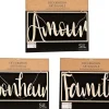Décoration murale Mots 40 x 20 cm (Lot de 3)