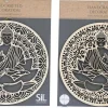 Décoration murale ronde Bouddha 40 cm en bois sculpté