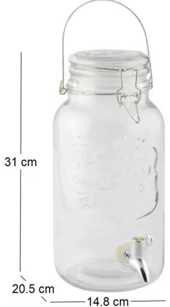 Distributeur boisson avec couvercle à rabat en verre