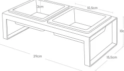 Double gamelle design surélevée pour chat Tower (Blanc)