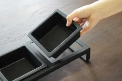 Double gamelle design surélevée pour chat Tower (Noir)