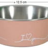Ecuelle antidérapante rose pour chiens Love dog (400 ml)