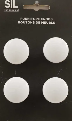 Ensemble de 4 boutons de meuble en alu (Blanc)