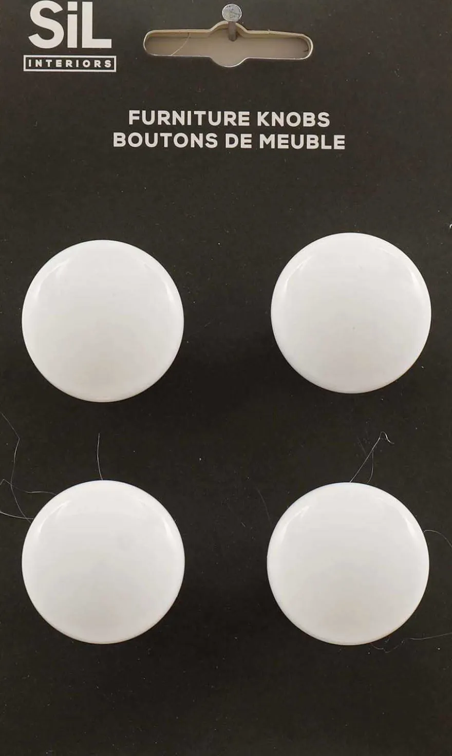 Ensemble de 4 boutons de meuble en alu (Blanc)
