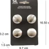 Ensemble de 4 boutons de meuble en alu (Argenté)
