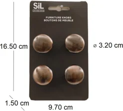 Ensemble de 4 boutons de meuble en alu (Bronze)