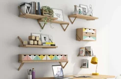Equerre triangle en pin brut (20 cm)