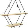 Etagère industrielle losange en bois et métal 46 cm