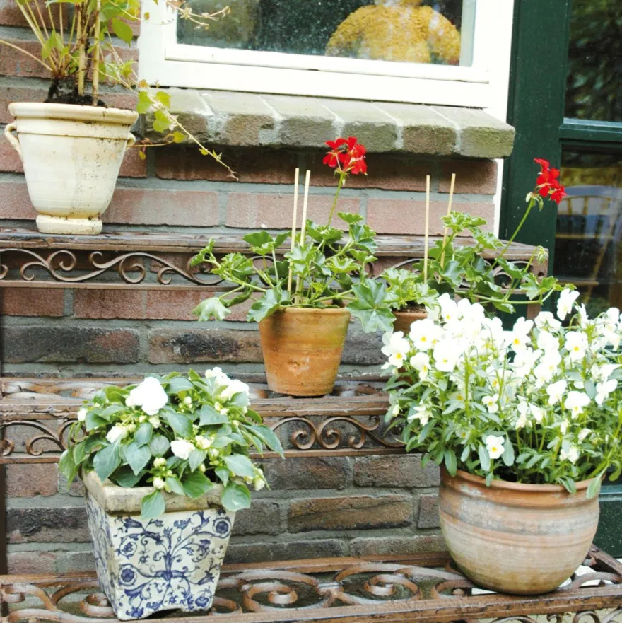 Etagère à plantes en métal patiné Arabesque