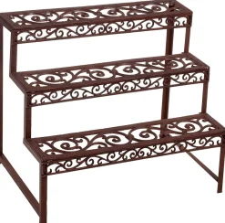 Etagère à plantes en métal patiné Arabesque