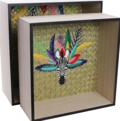 Etagères en bois Tropical Paradise Exotique (Lot de 2)