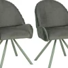 Fauteuil en tissu côtelé Sedia (Lot de 2) (Vert)