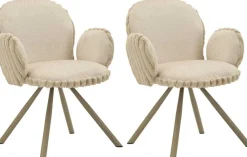 Fauteuil en tissu côtelé Stockholm (Lot de 2) (Crème)