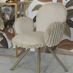 Fauteuil en tissu côtelé Stockholm (Lot de 2) (Crème)
