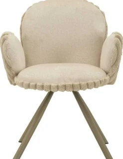 Fauteuil en tissu côtelé Stockholm (Lot de 2) (Crème)