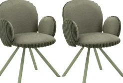 Fauteuil en tissu côtelé Stockholm (Lot de 2) (Vert)
